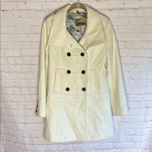 GUESS Women's Ivory Double Breasted Pea Coat Size Small